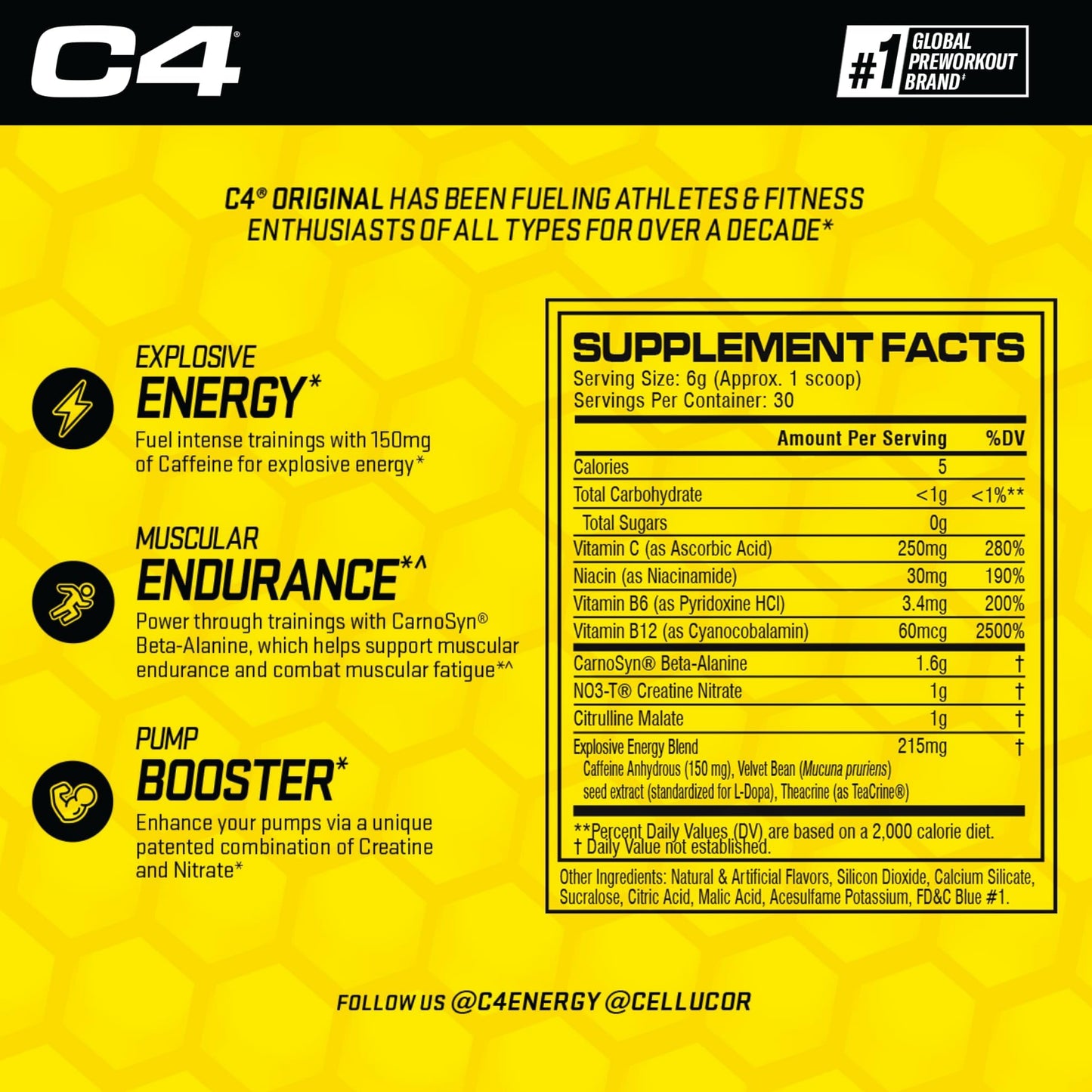 Cellucor C4 Original Pre Workout Powder 訓練前補充劑