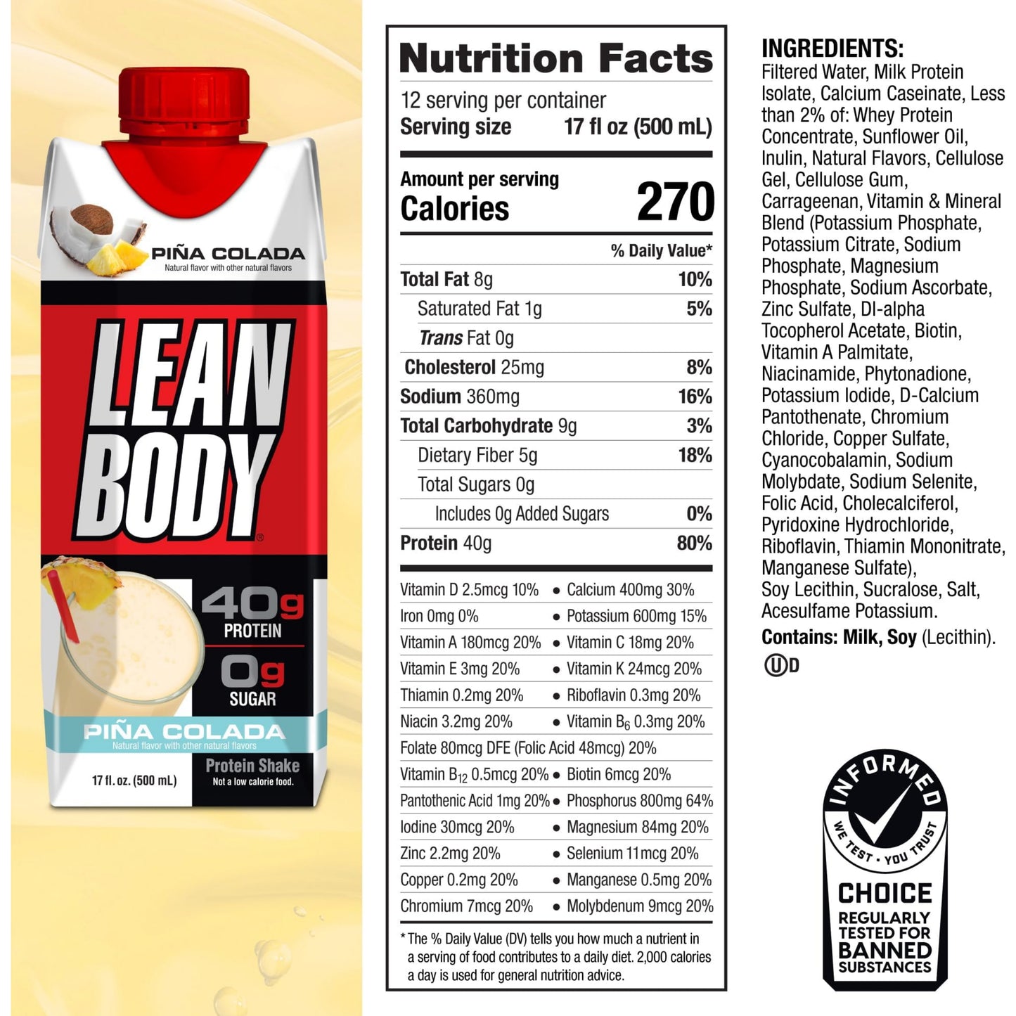 [Multiple Flavors] LABRADA Lean Body Protein Shake