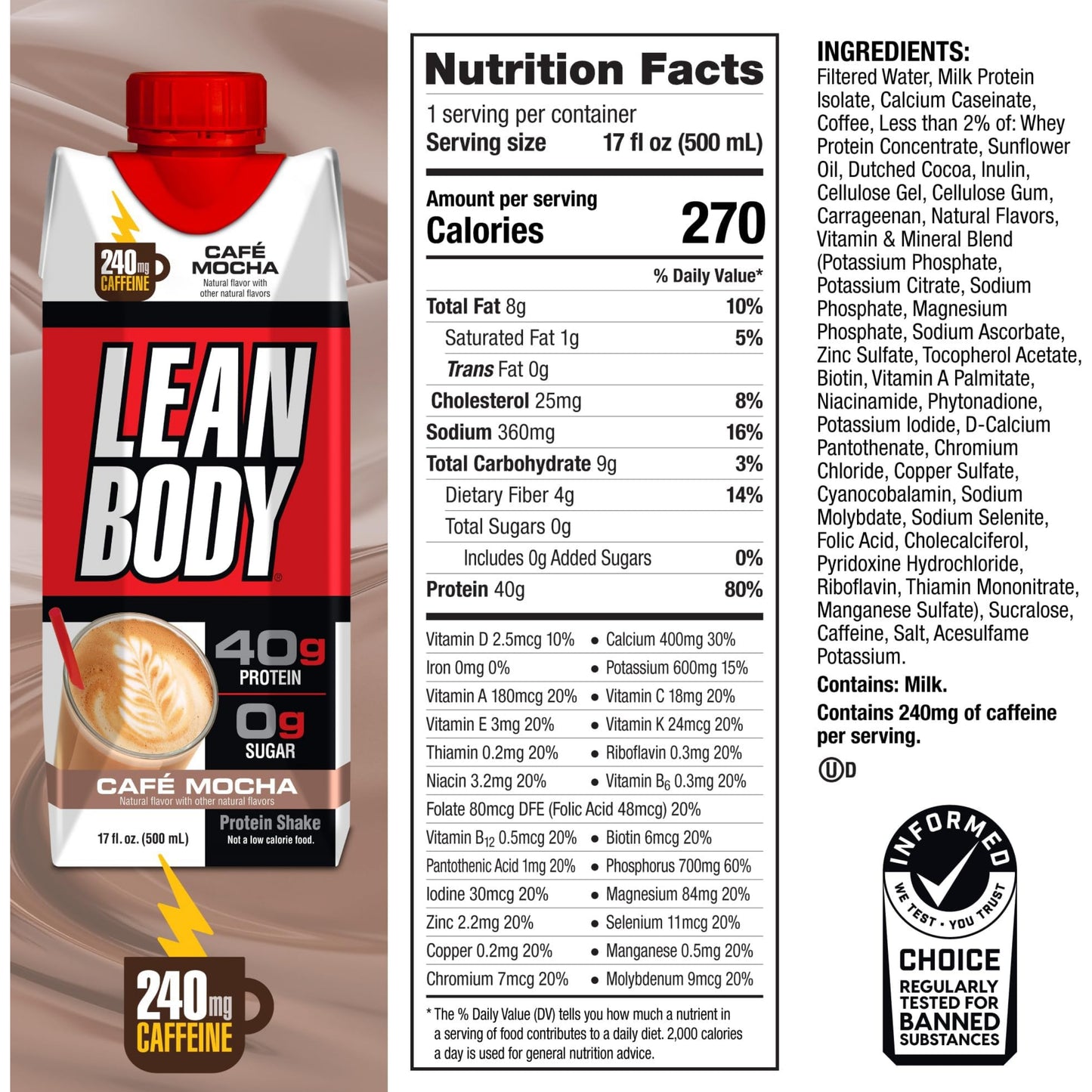 [Multiple Flavors] LABRADA Lean Body Protein Shake